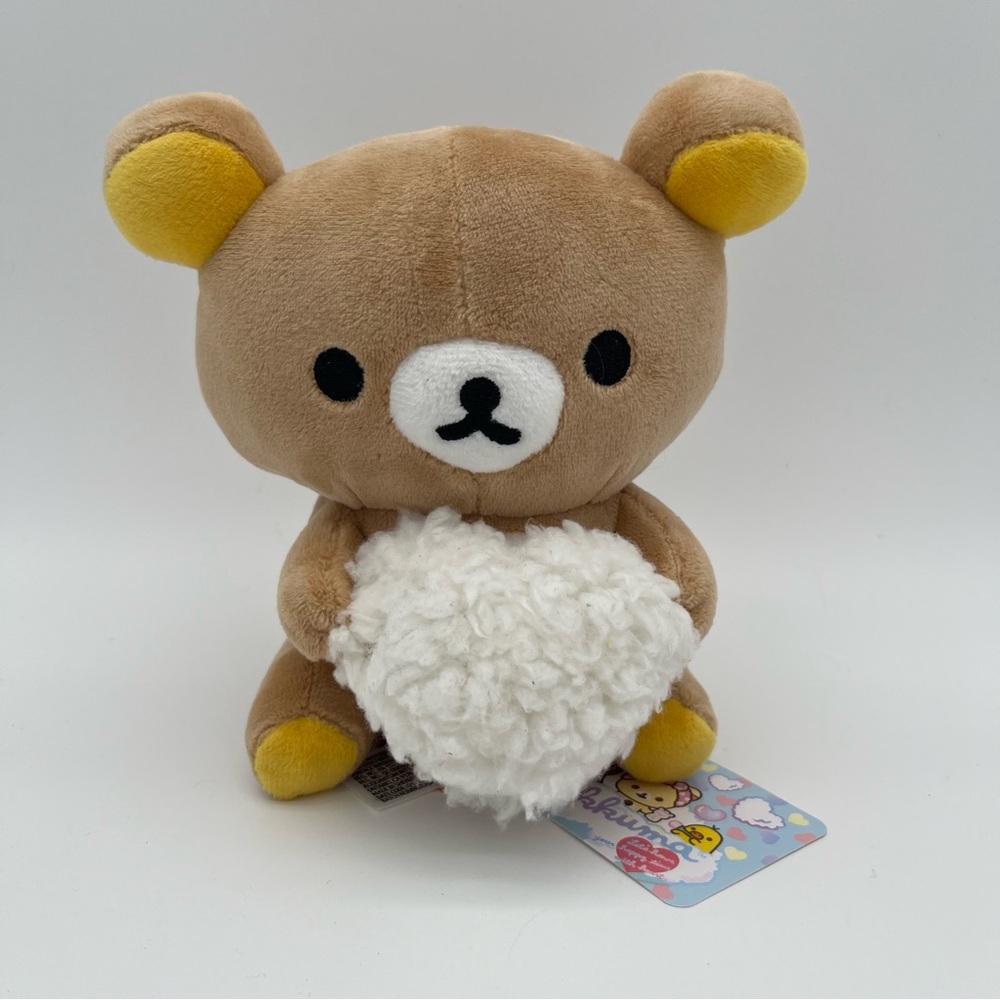 Round1 Exclusive Rilakkuma Plush with Heart Accent - Brown & Cream 6 Inches